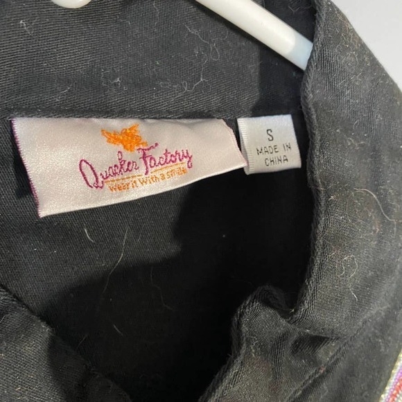 𝅺quacker Factory Dragonfly Embroidered Zip Front Jacket Shacket Size Small - Picture 3 of 6